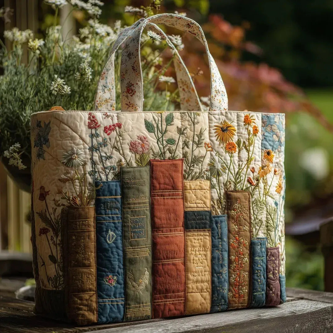 DANIELA | BOLSO ARTESANAL: LIBROS Y FLORES