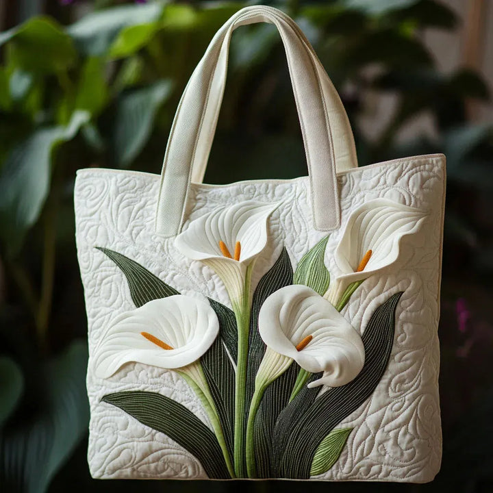 MÓNICA | BOLSO ARTESANAL CON LIRIOS BLANCOS
