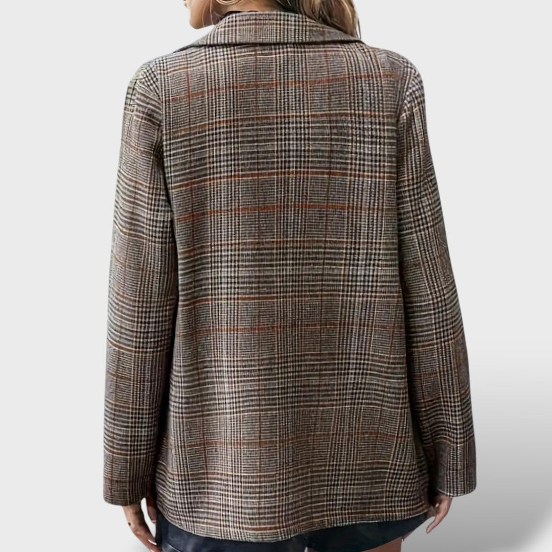 Blazer Relajado a Cuadros para Damas