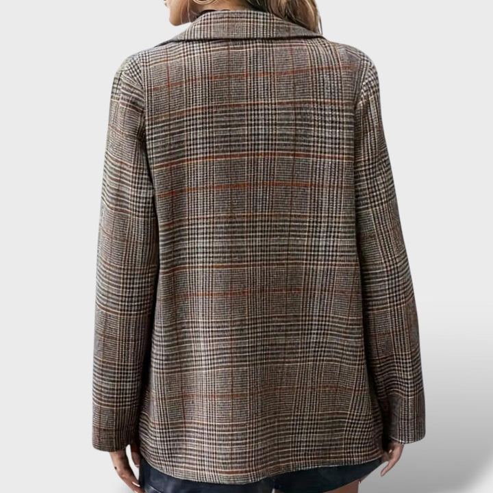 Blazer Relajado a Cuadros para Damas