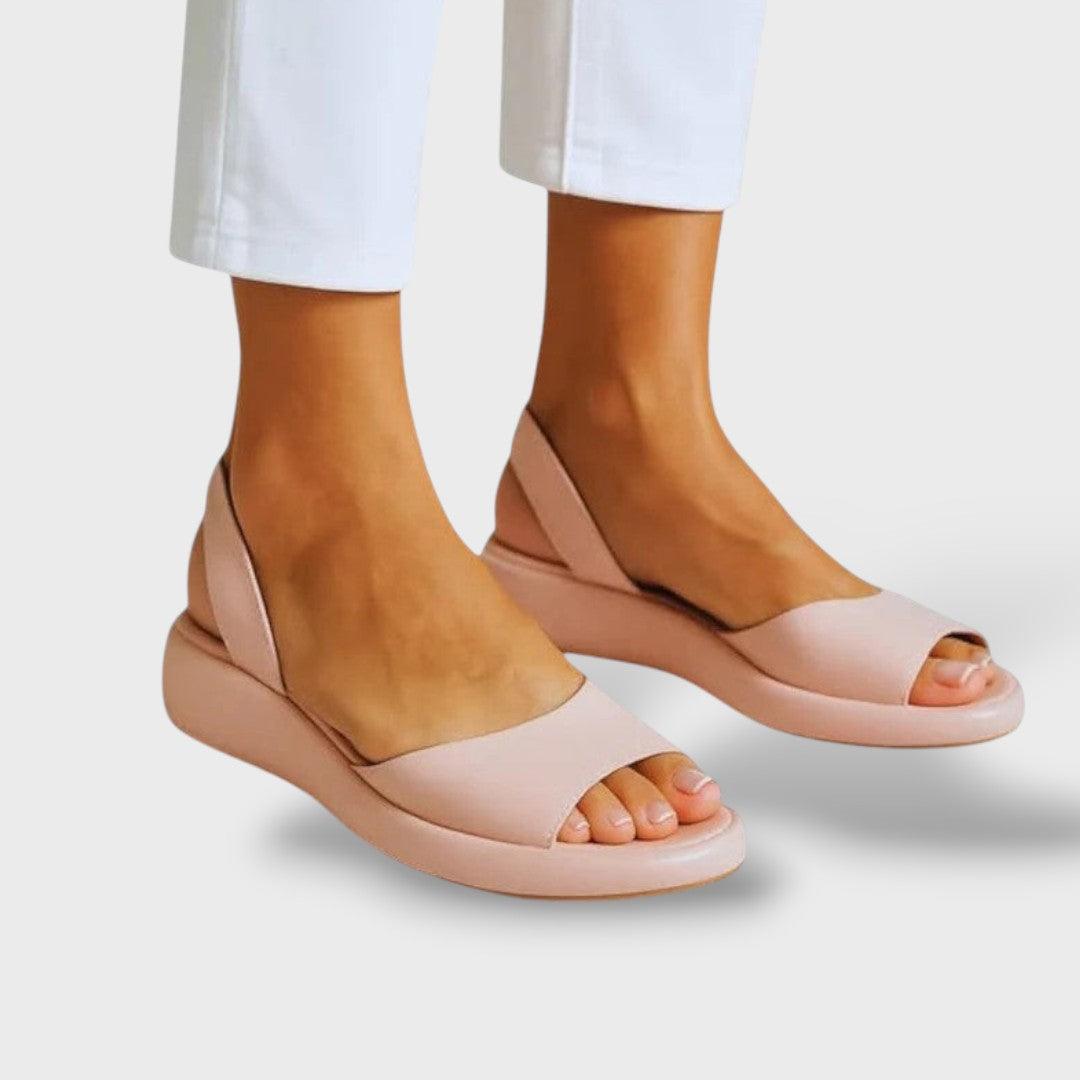 Sandalias Ortopédicas Cuña Bubble Slingback Piel