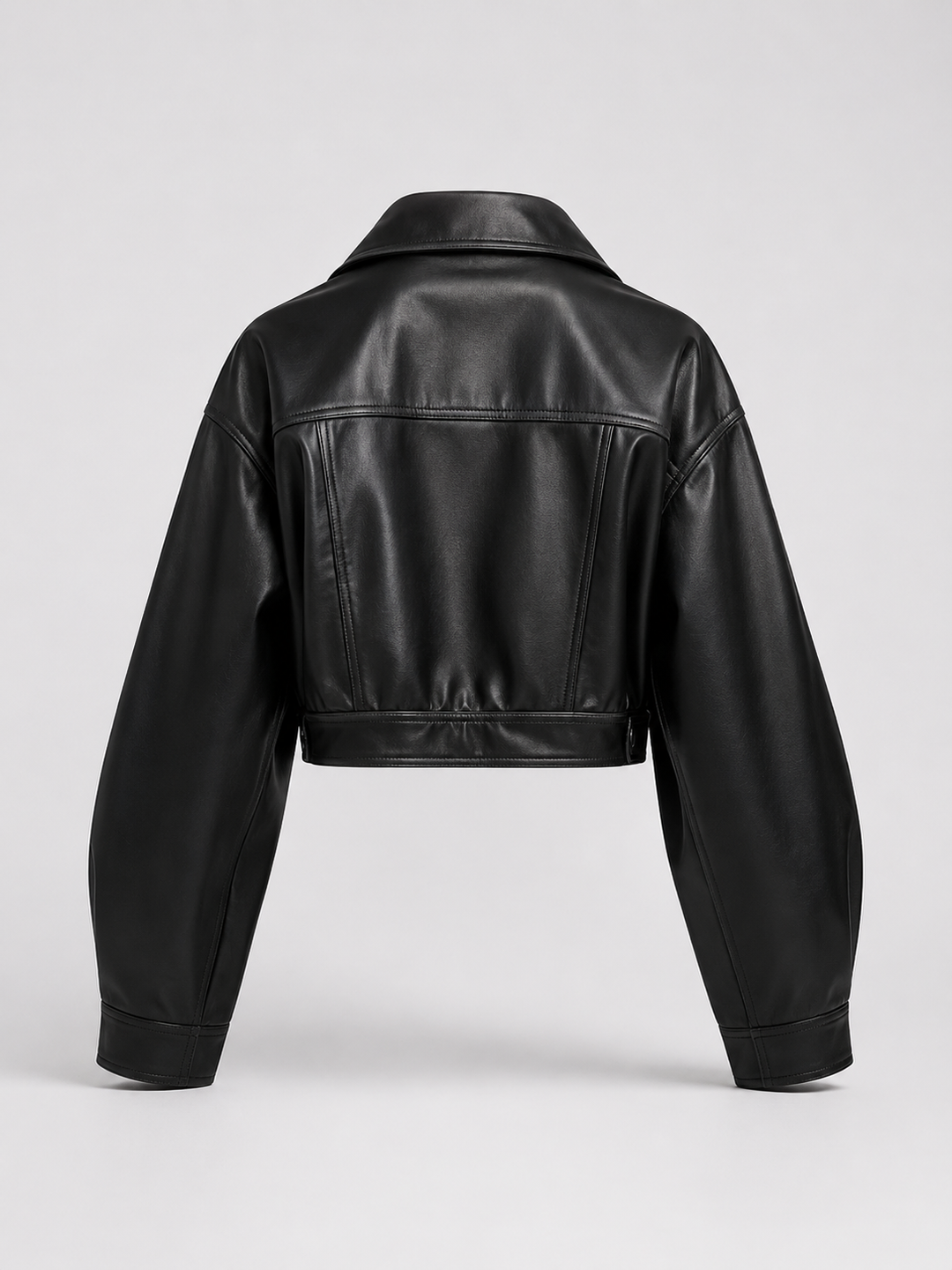 Chaqueta biker corta efecto piel
