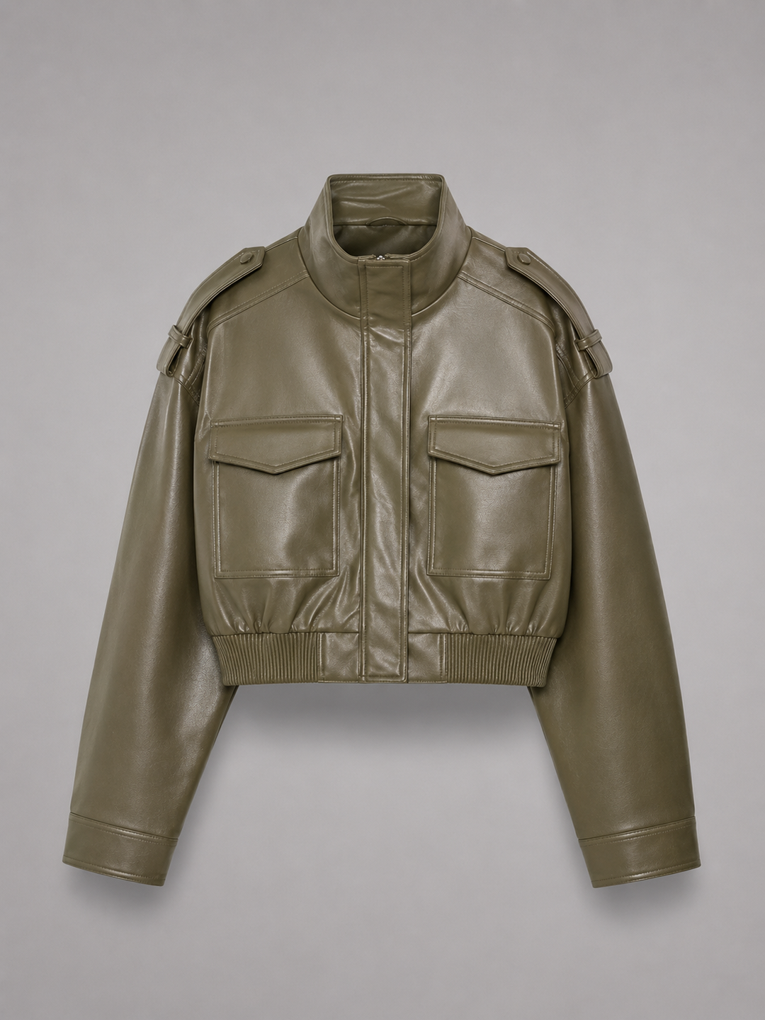 Chaqueta Corta Efecto Piel Utility