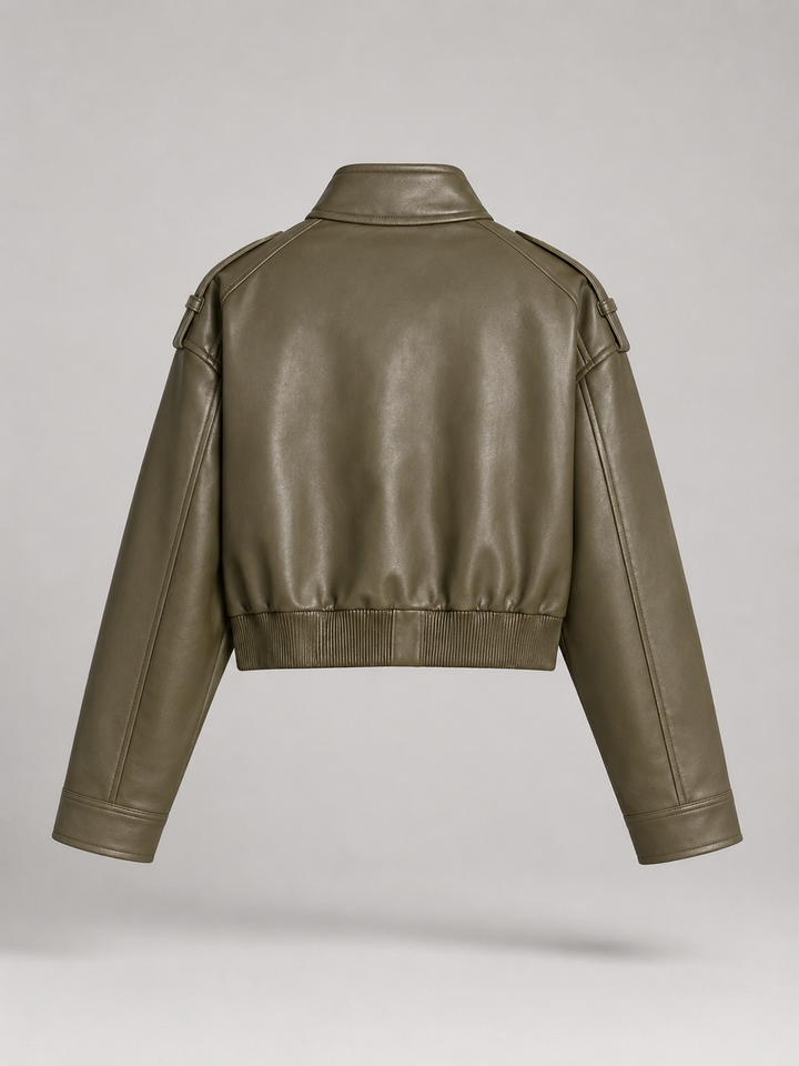 Chaqueta Corta Efecto Piel Utility