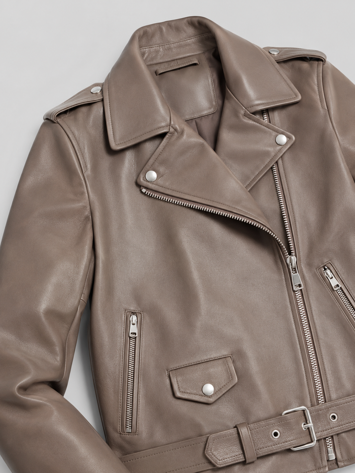 Chaqueta Biker Oversize Efecto Piel