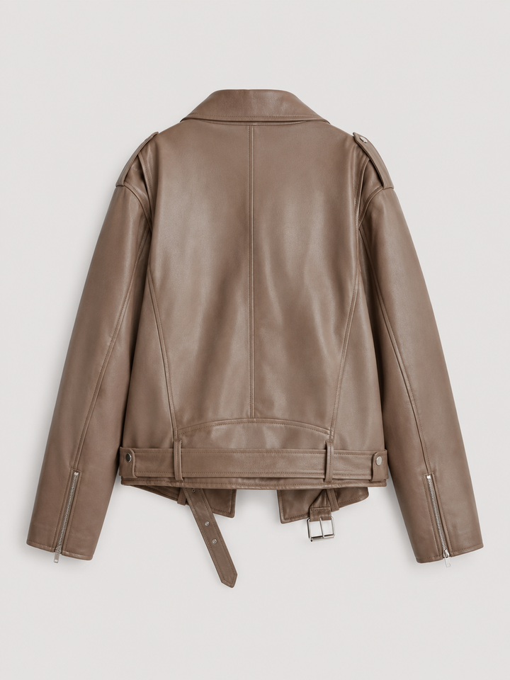 Chaqueta Biker Oversize Efecto Piel