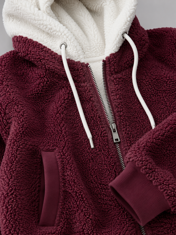 Chaqueta sherpa oversize con capucha