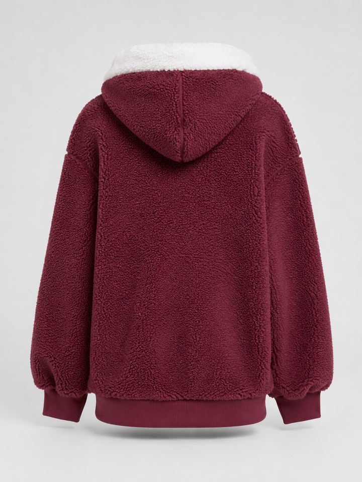 Chaqueta sherpa oversize con capucha