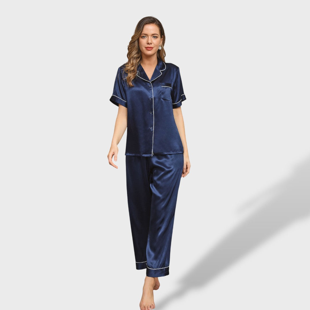 Inés™ | Pijama con piping mujer