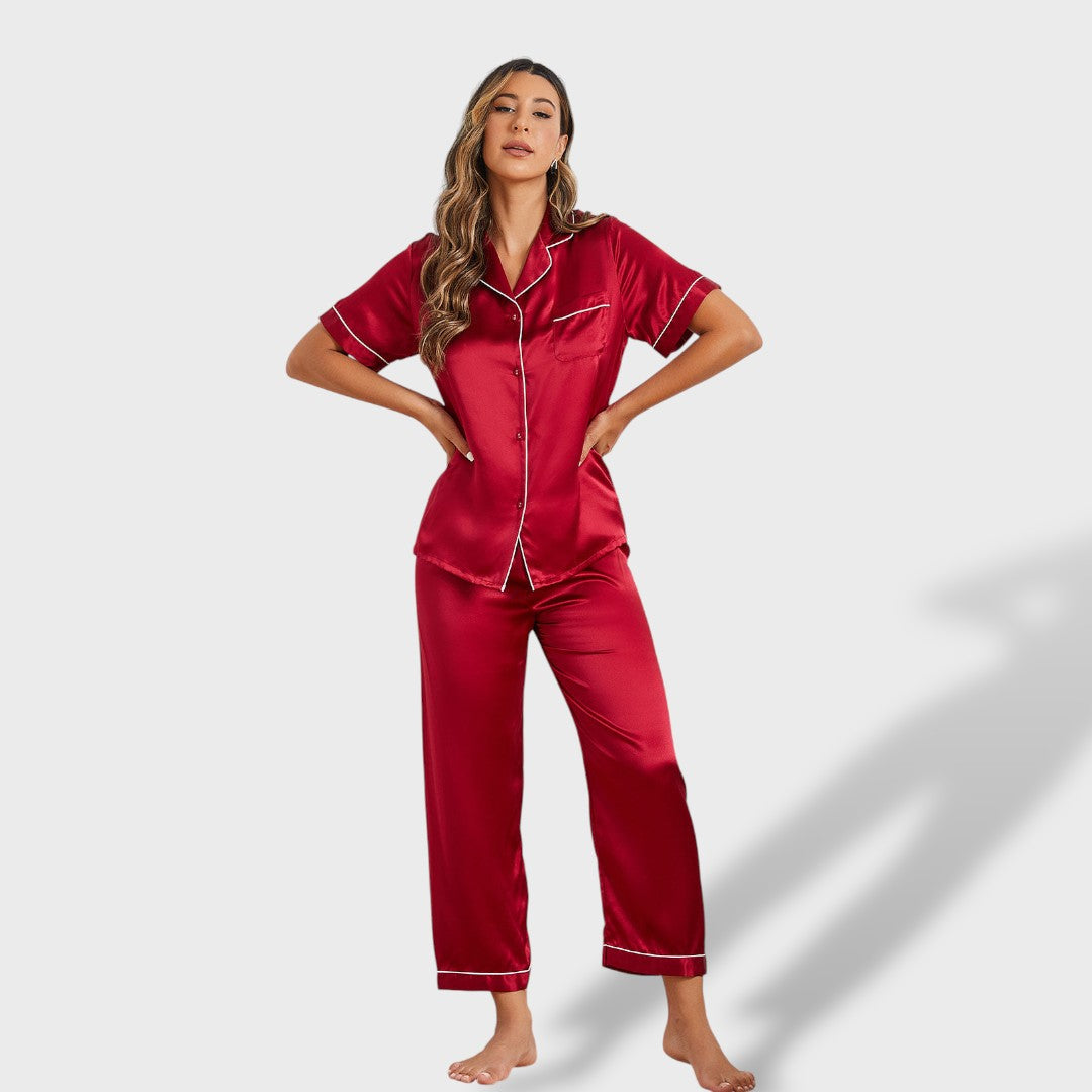 Inés™ | Pijama con piping mujer
