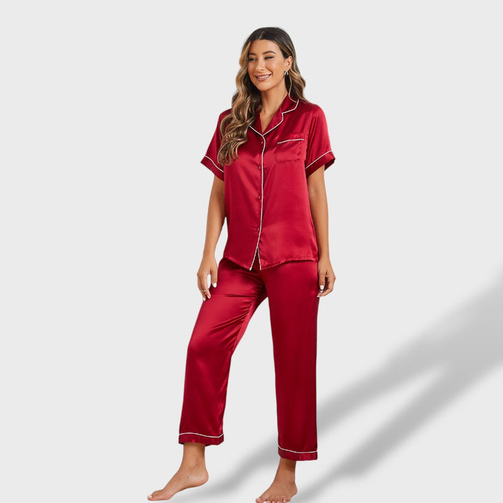 Inés™ | Pijama con piping mujer