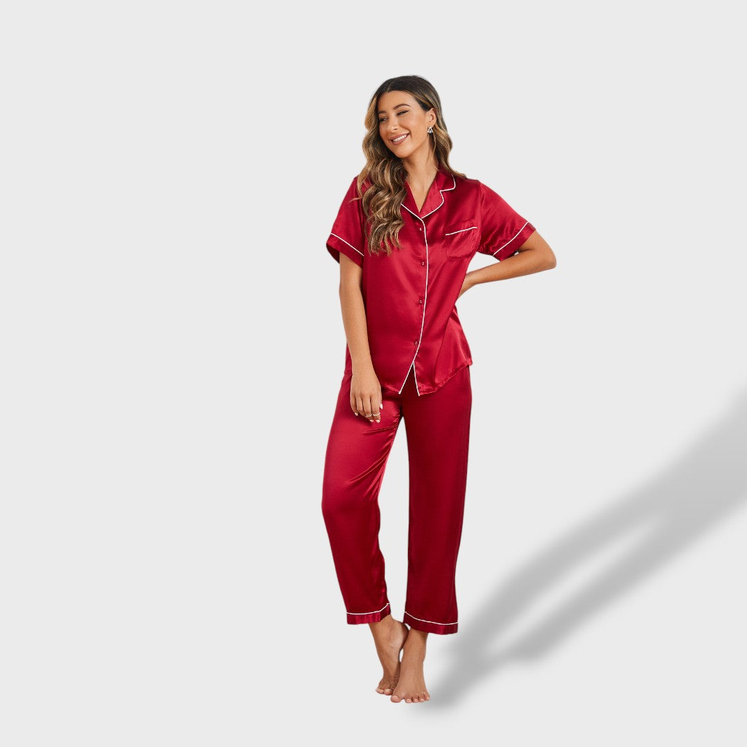 Inés™ | Pijama con piping mujer
