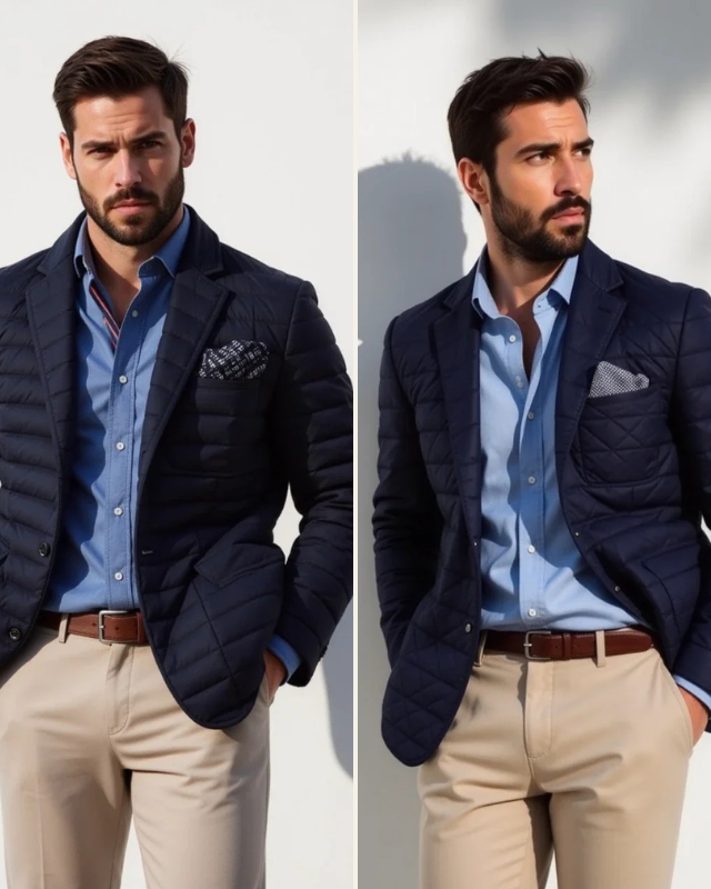 Blazer acolchado ligero para hombre