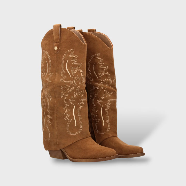 Botas cowboy bordadas tacón bajo