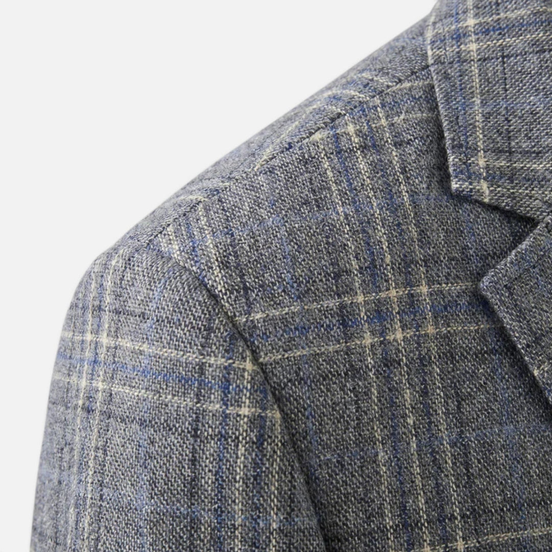 Blazer entallado de cuadros elegante