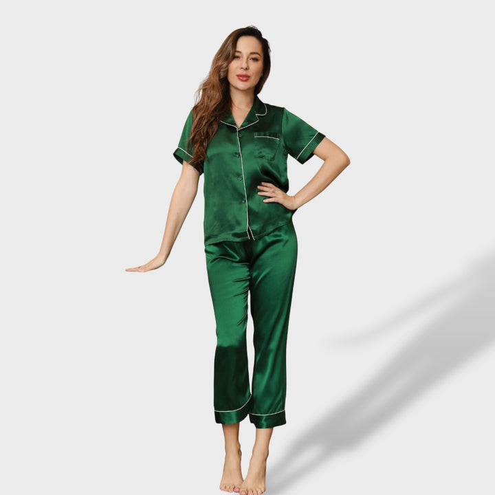 Inés™ | Pijama con piping mujer