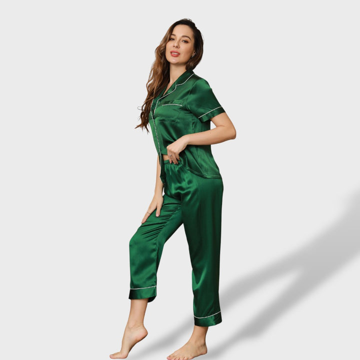 Inés™ | Pijama con piping mujer