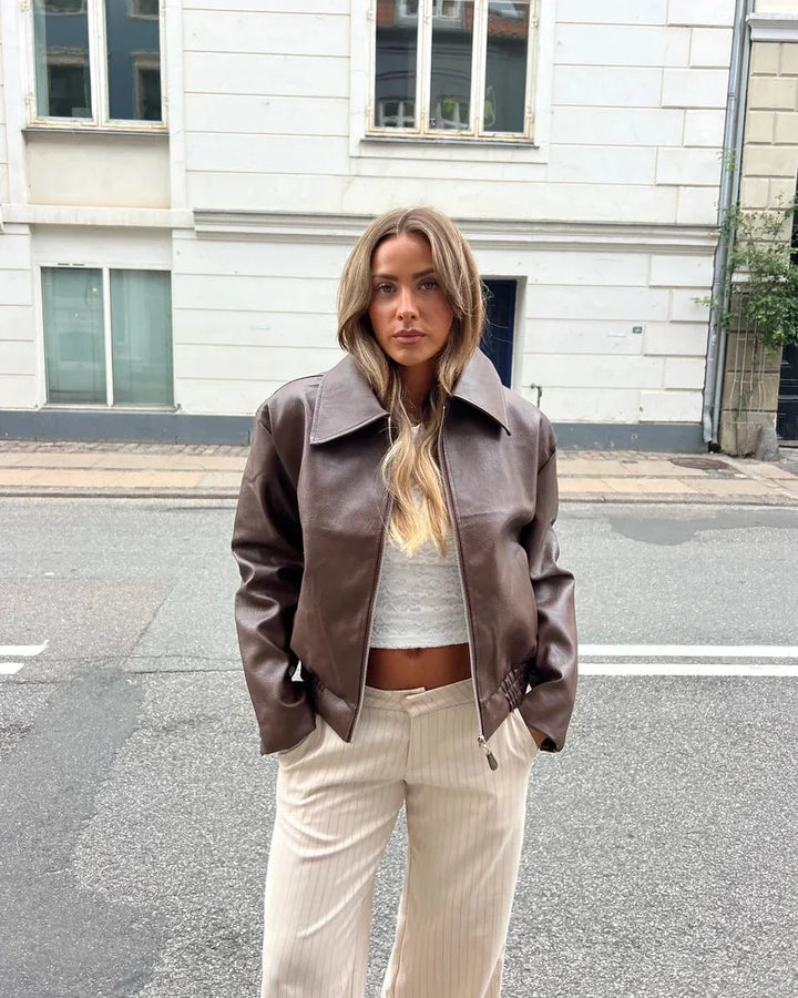 Chaqueta de piel sintética urbana