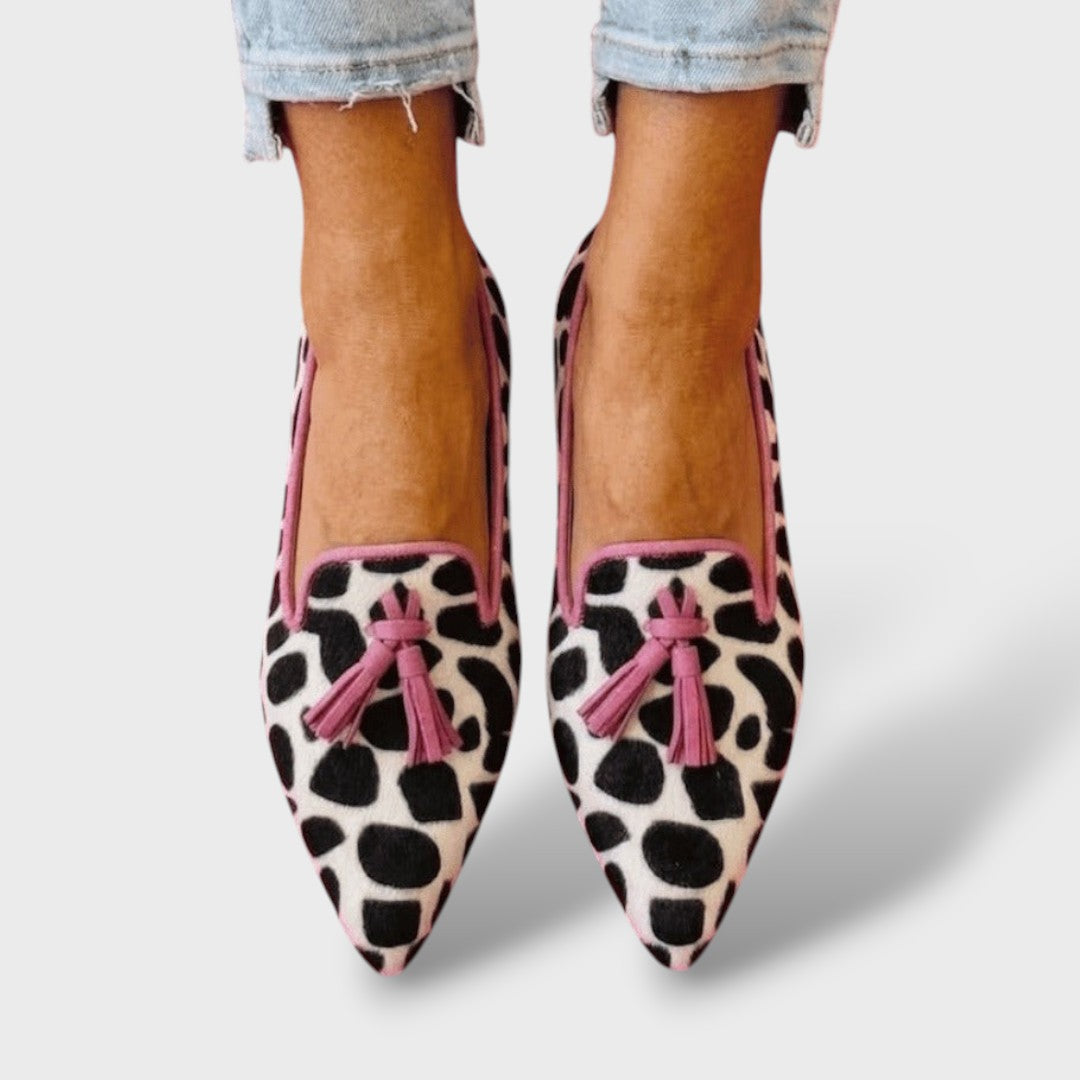 Mocasines Loafer Punta Fina Animal Print