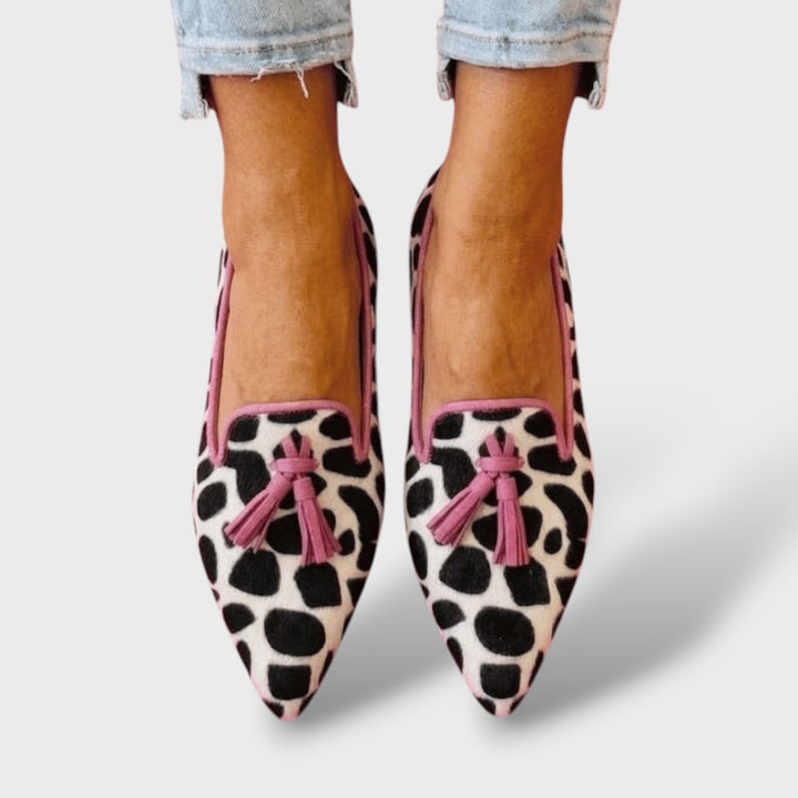 Mocasines Loafer Punta Fina Animal Print