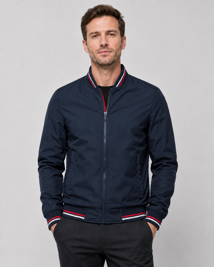 Chaqueta Bomber Clásica con Ribetes