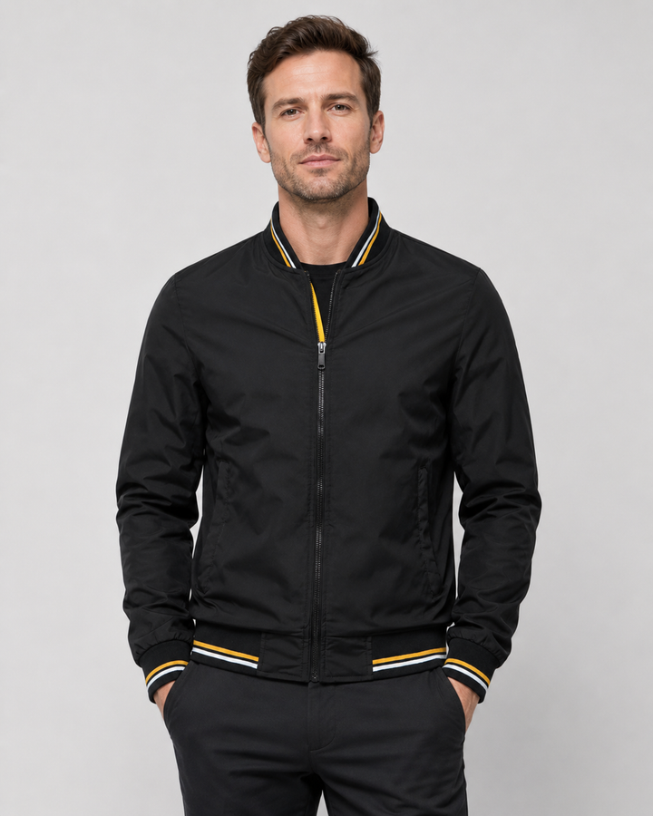 Chaqueta Bomber Clásica con Ribetes