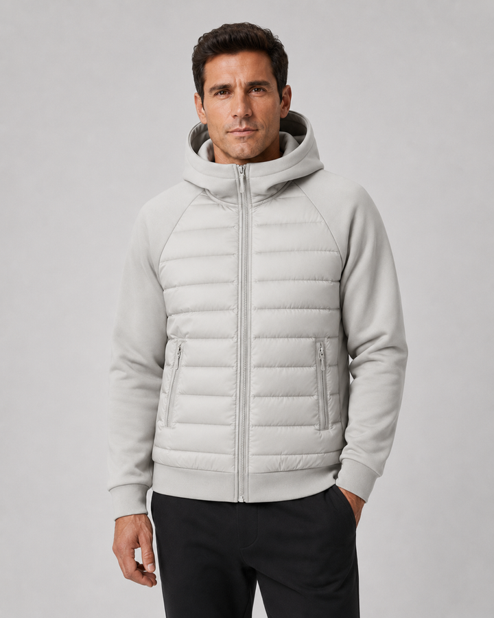 Chaqueta híbrida acolchada con capucha