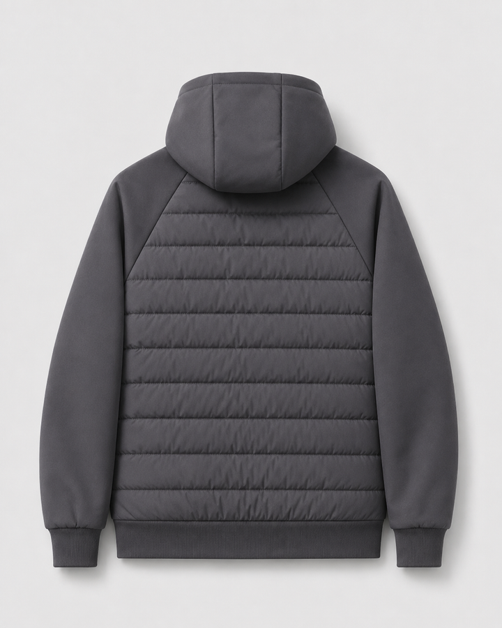 Chaqueta híbrida acolchada con capucha