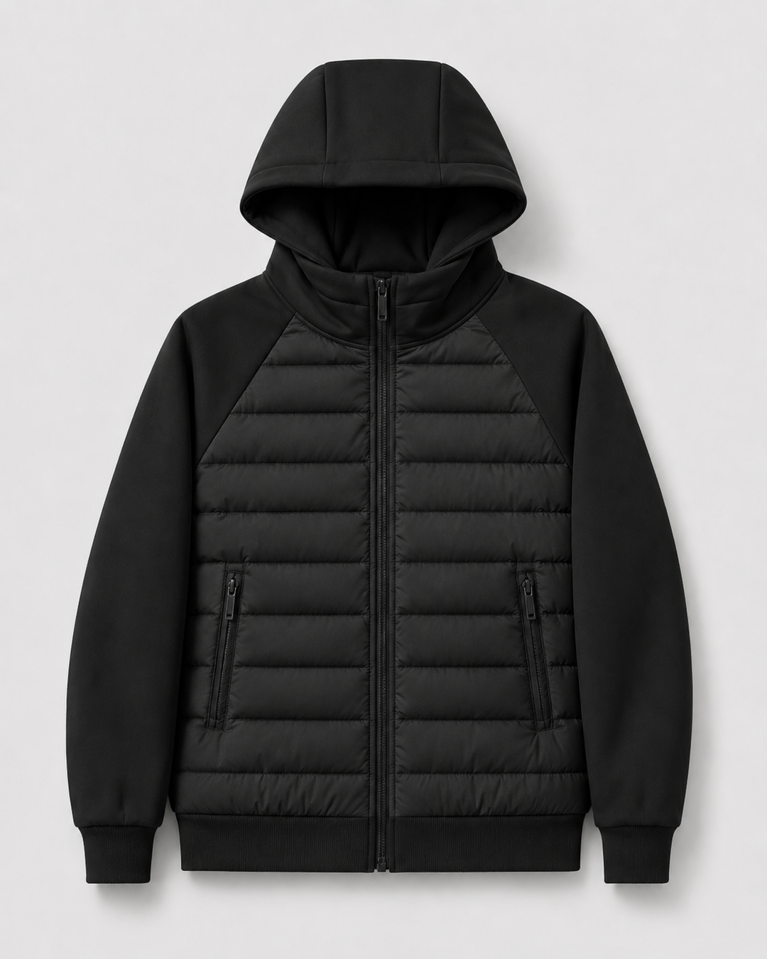 Chaqueta híbrida acolchada con capucha