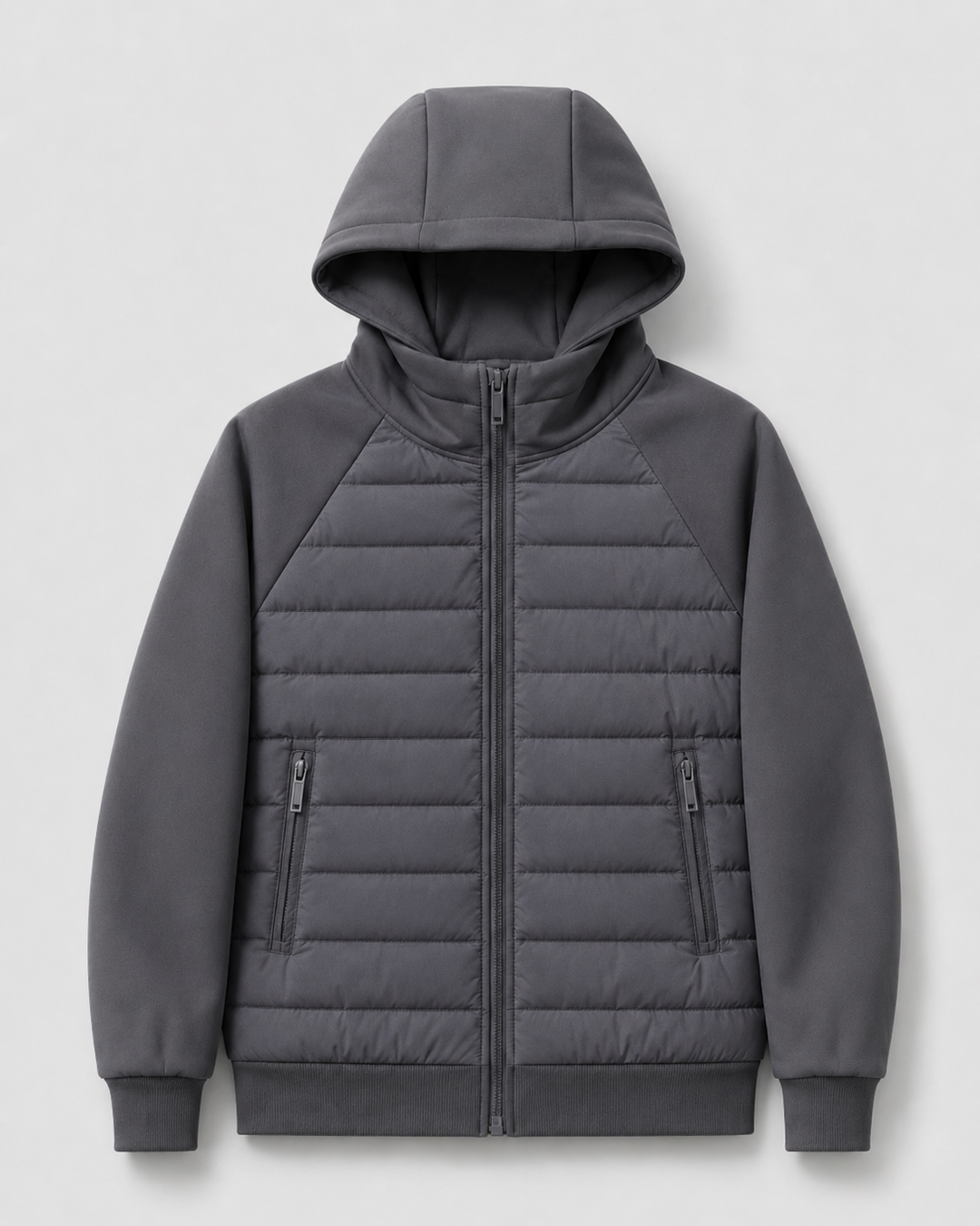 Chaqueta híbrida acolchada con capucha