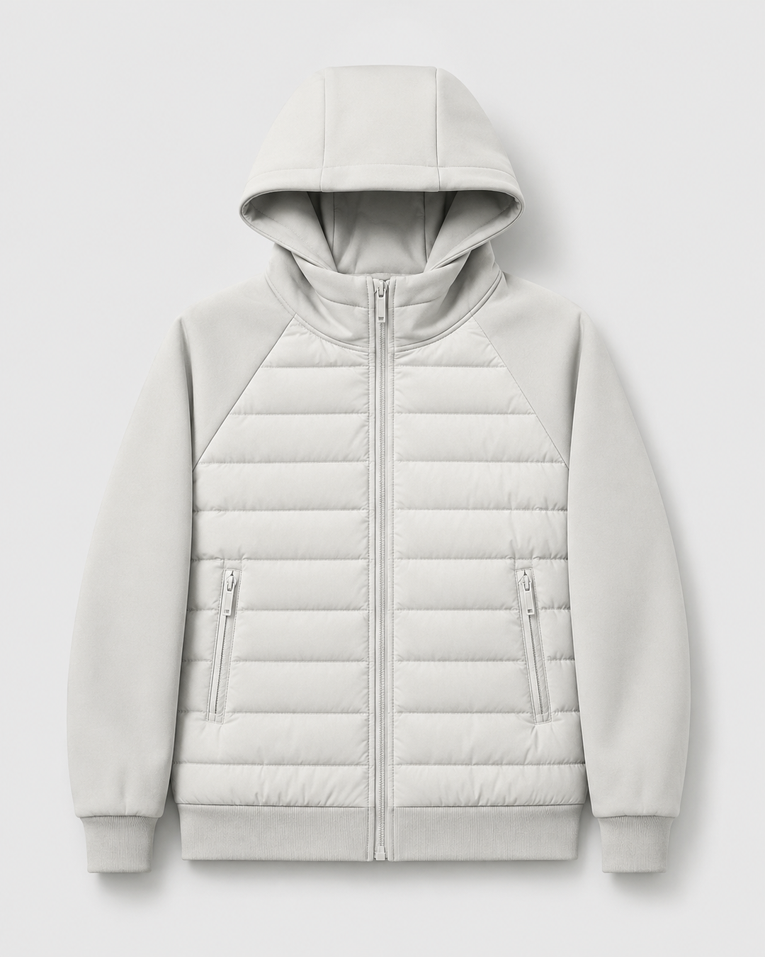 Chaqueta híbrida acolchada con capucha