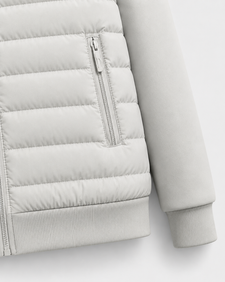 Chaqueta híbrida acolchada con capucha