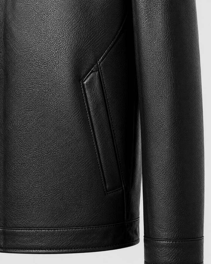 Chaqueta masculina efecto piel PU