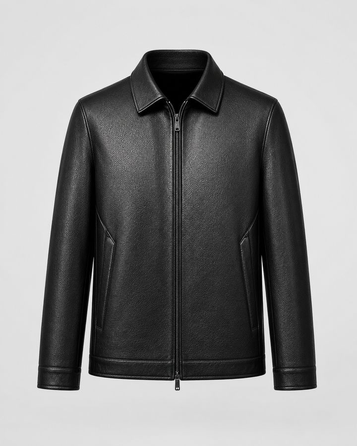 Chaqueta masculina efecto piel PU