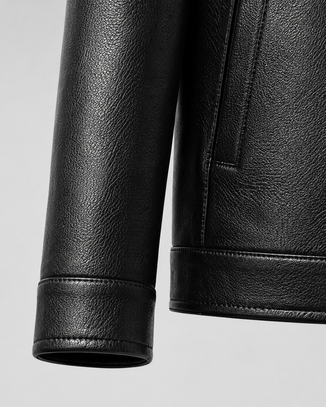 Chaqueta masculina efecto piel PU