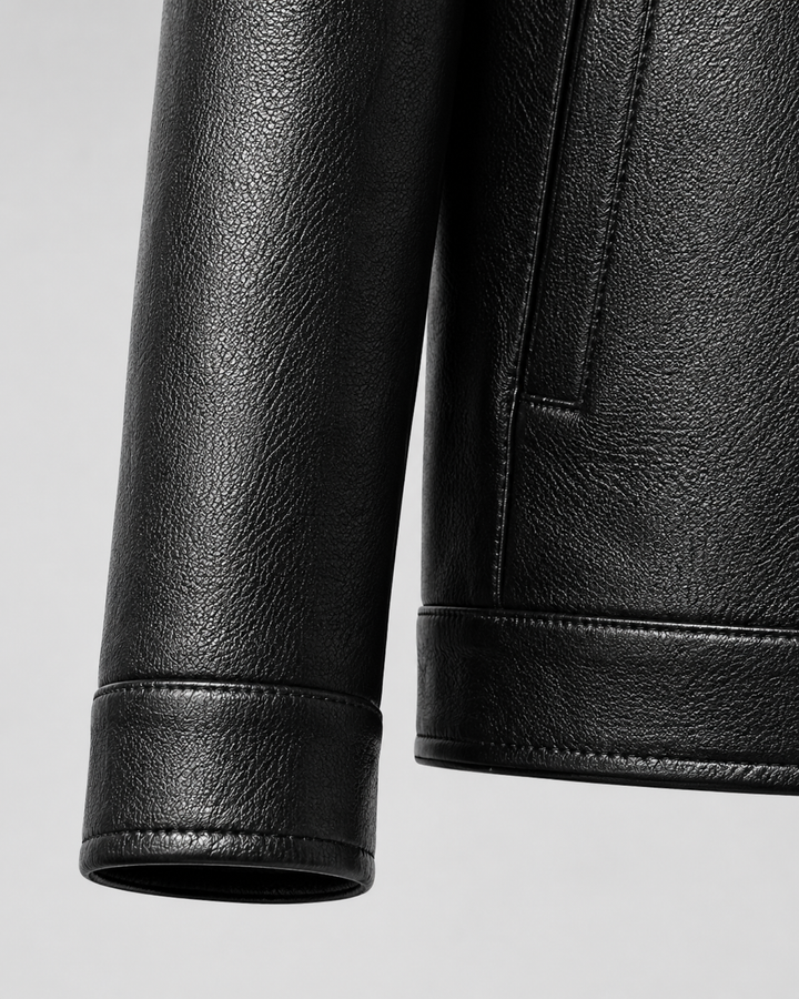 Chaqueta masculina efecto piel PU