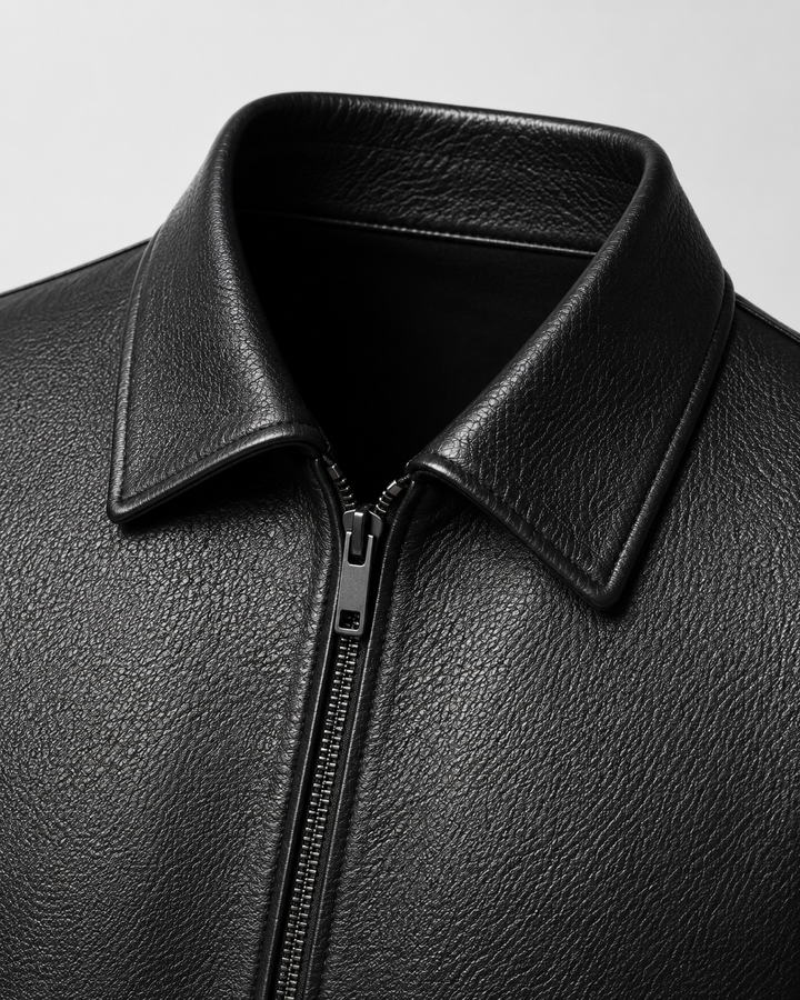 Chaqueta masculina efecto piel PU