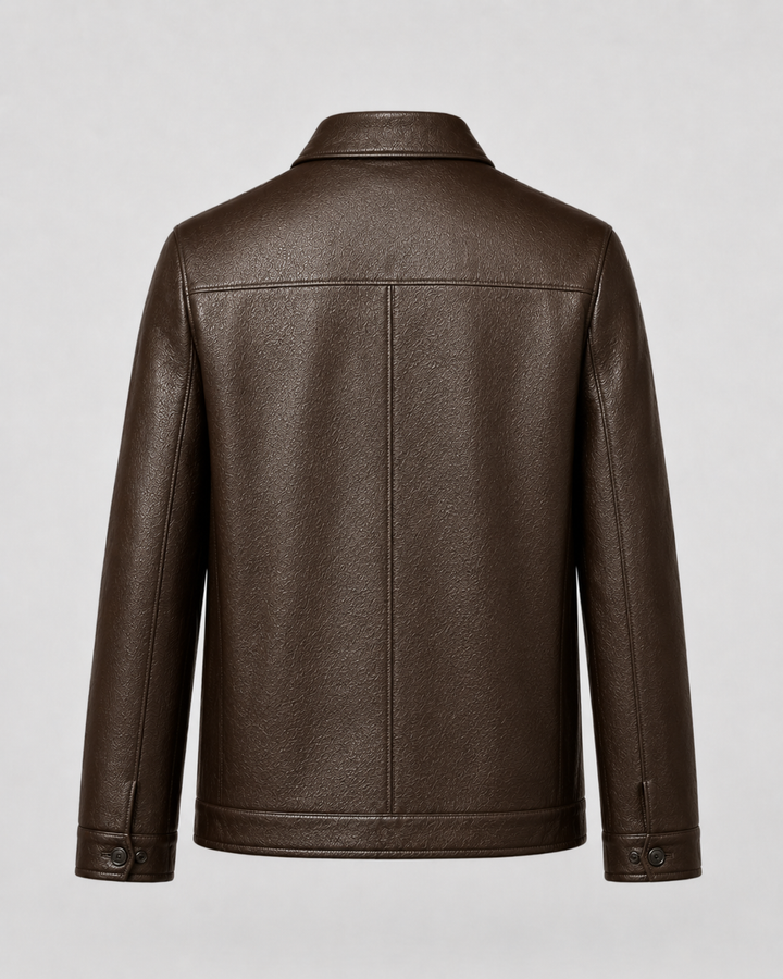 Chaqueta masculina efecto piel PU
