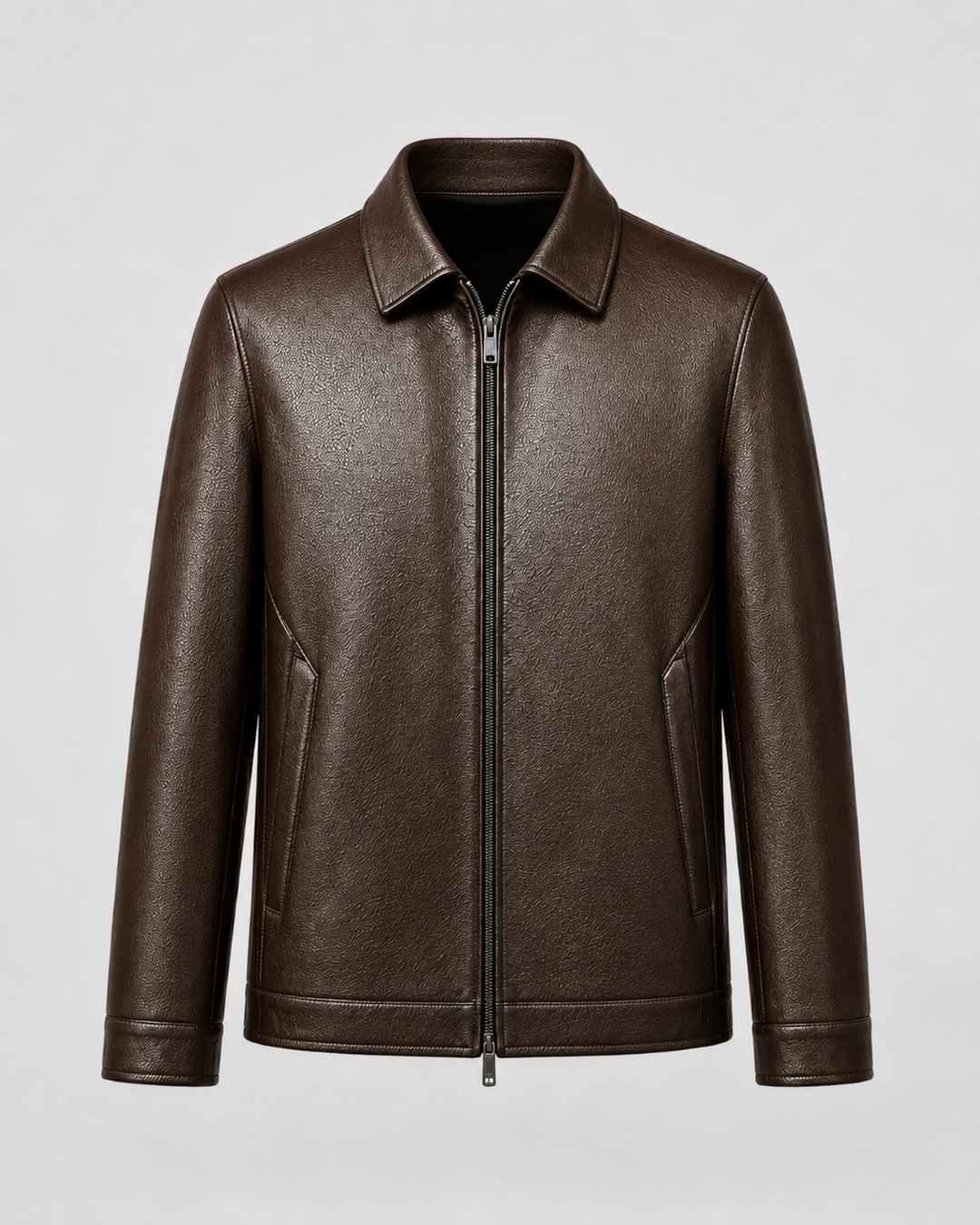 Chaqueta masculina efecto piel PU
