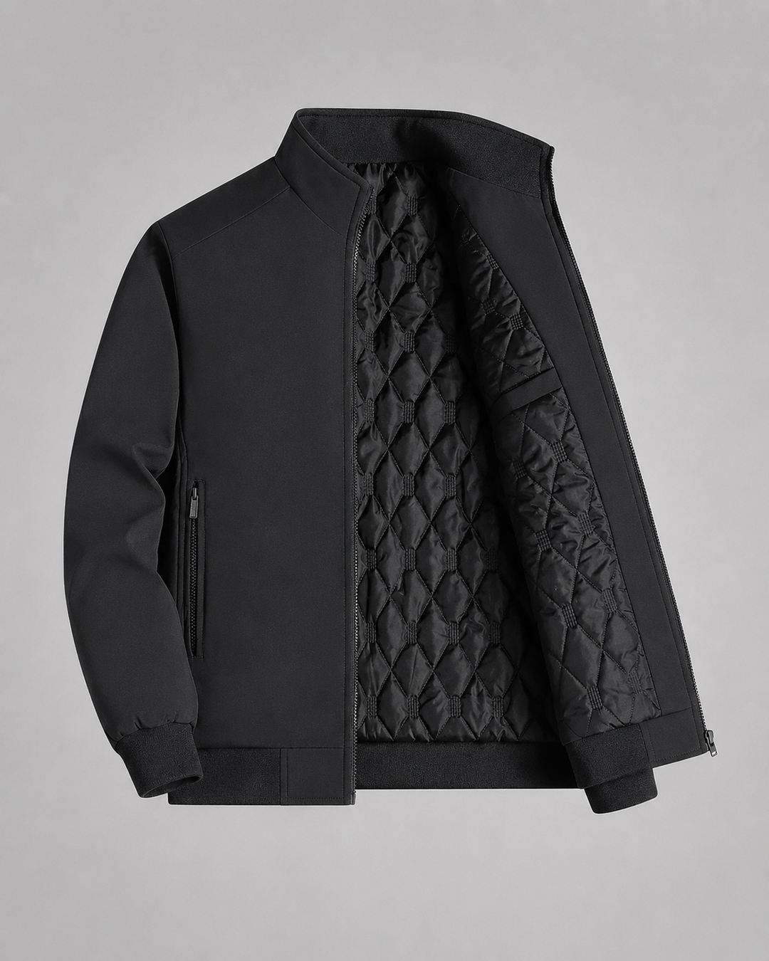 Chaqueta masculina acolchada de cuello alto