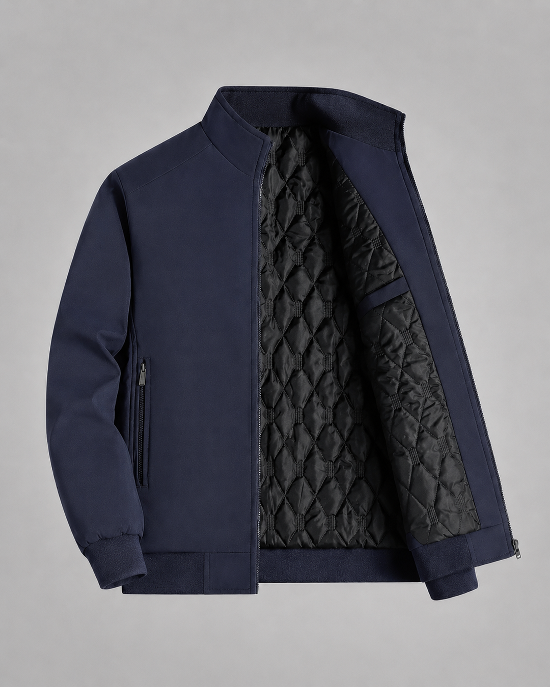 Chaqueta masculina acolchada de cuello alto