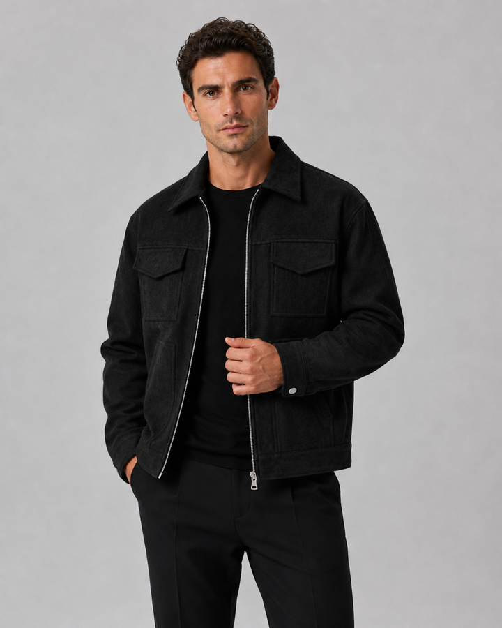 Chaqueta de ante utility masculina