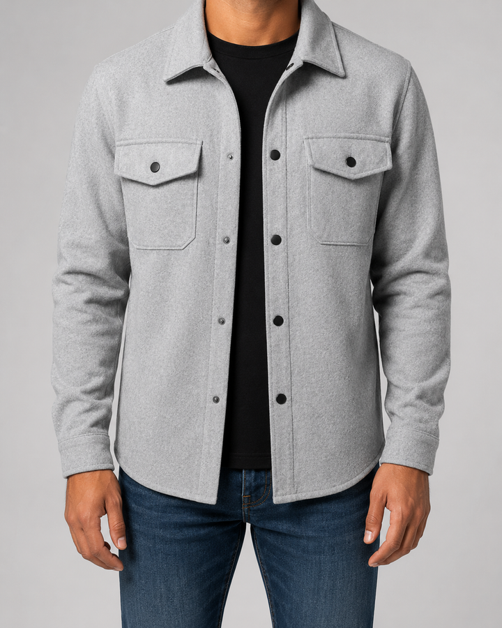 Sobrecamisa Texturizada de Bolsillos Hombre