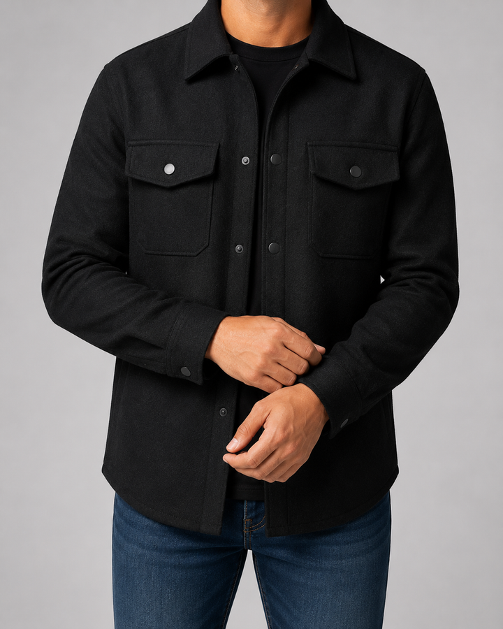 Sobrecamisa Texturizada de Bolsillos Hombre