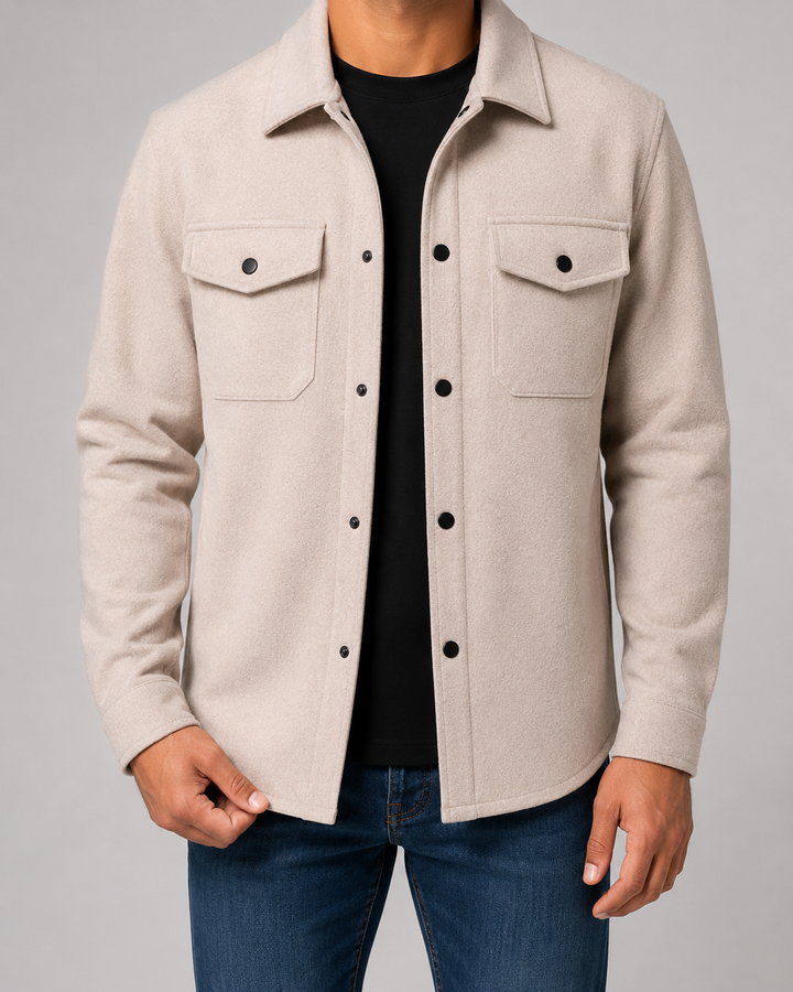 Sobrecamisa Texturizada de Bolsillos Hombre