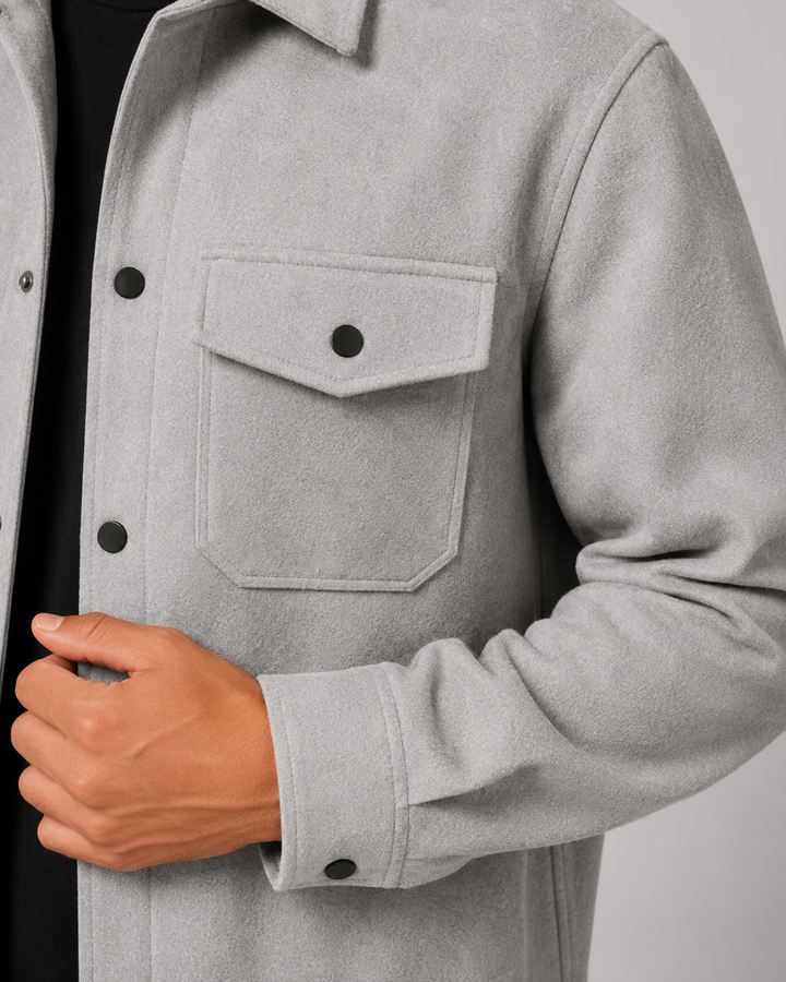 Sobrecamisa Texturizada de Bolsillos Hombre