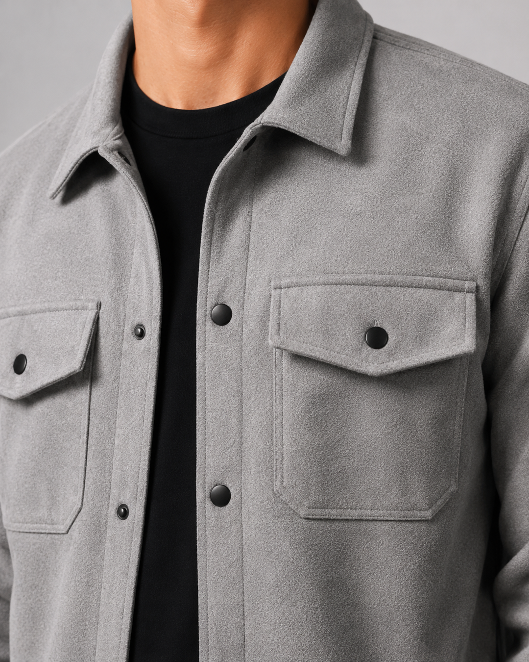 Sobrecamisa Texturizada de Bolsillos Hombre