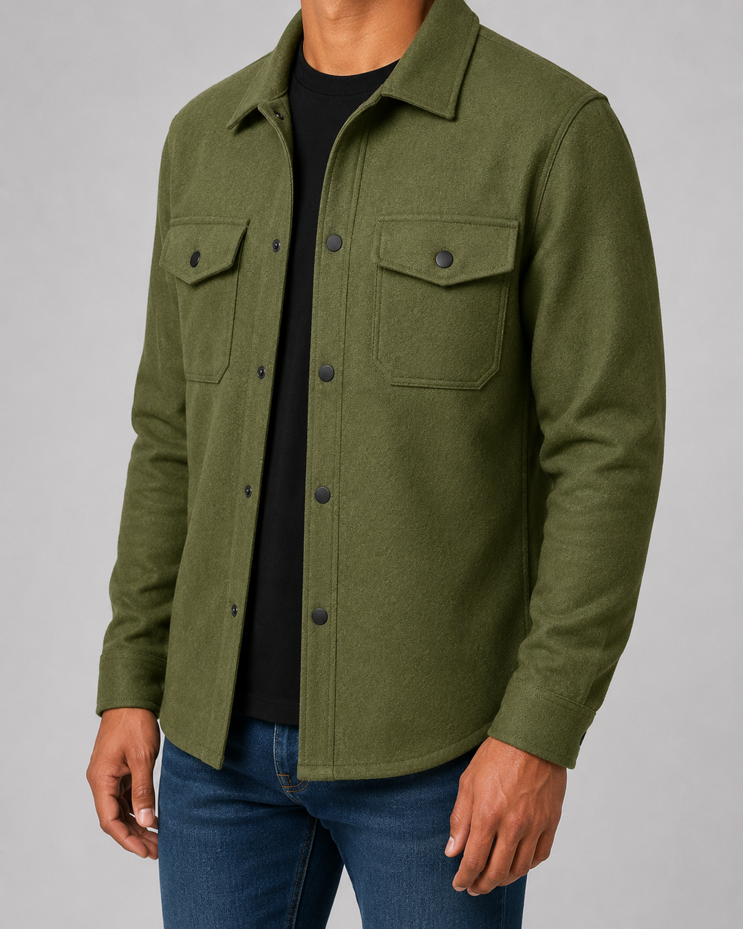 Sobrecamisa Texturizada de Bolsillos Hombre
