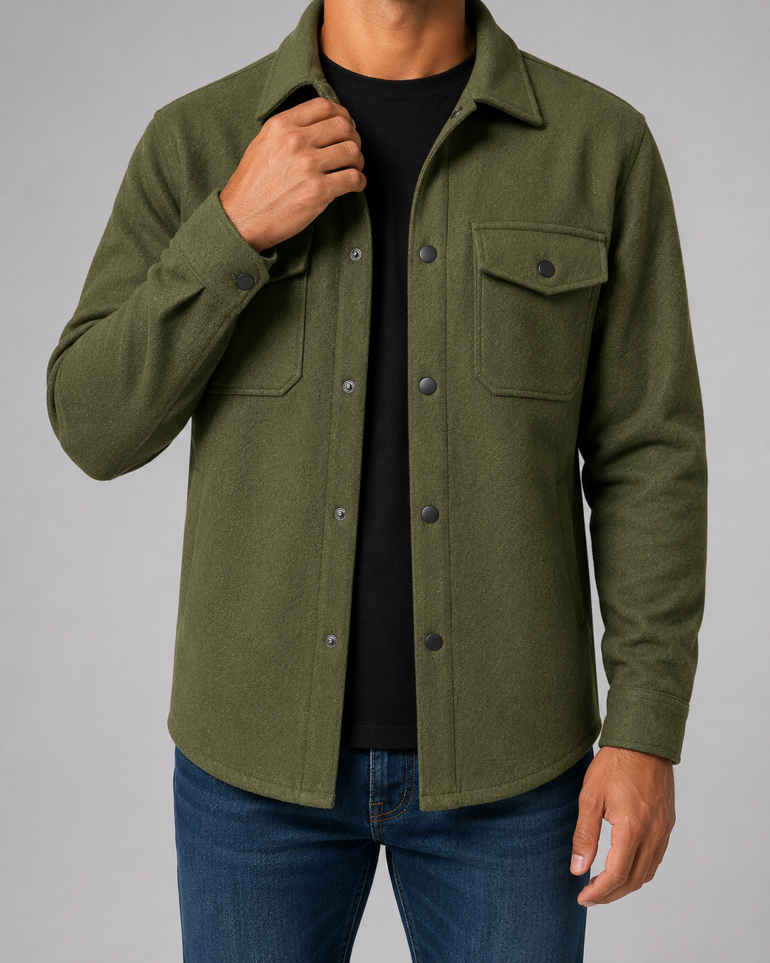 Sobrecamisa Texturizada de Bolsillos Hombre