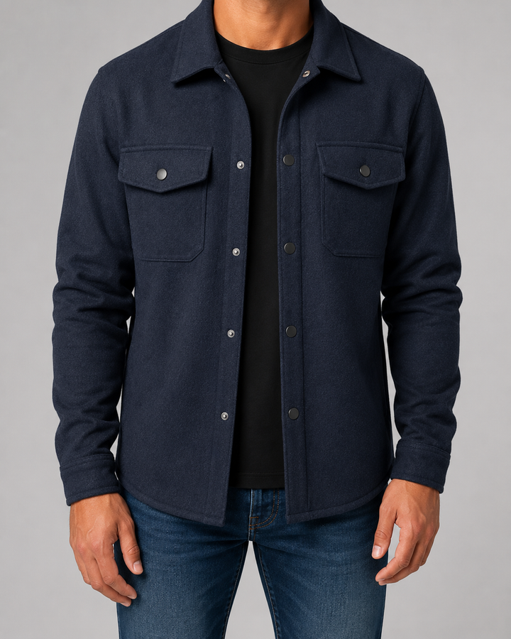 Sobrecamisa Texturizada de Bolsillos Hombre